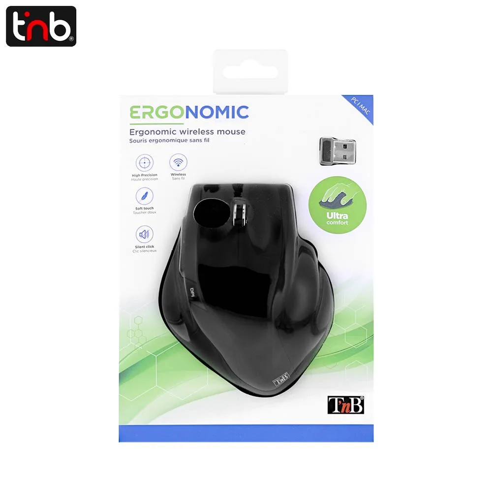 Souris sans Fil T'nb Ergonomique MWERGO Noir — vue 4