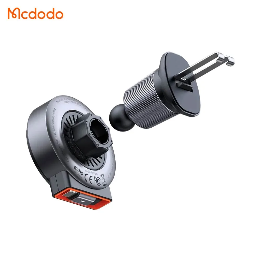 Support Smartphone Chargeur à Induction pour Voiture Mcdodo (avec Câble Rétractable Type-C) 15W Noir — vue 2