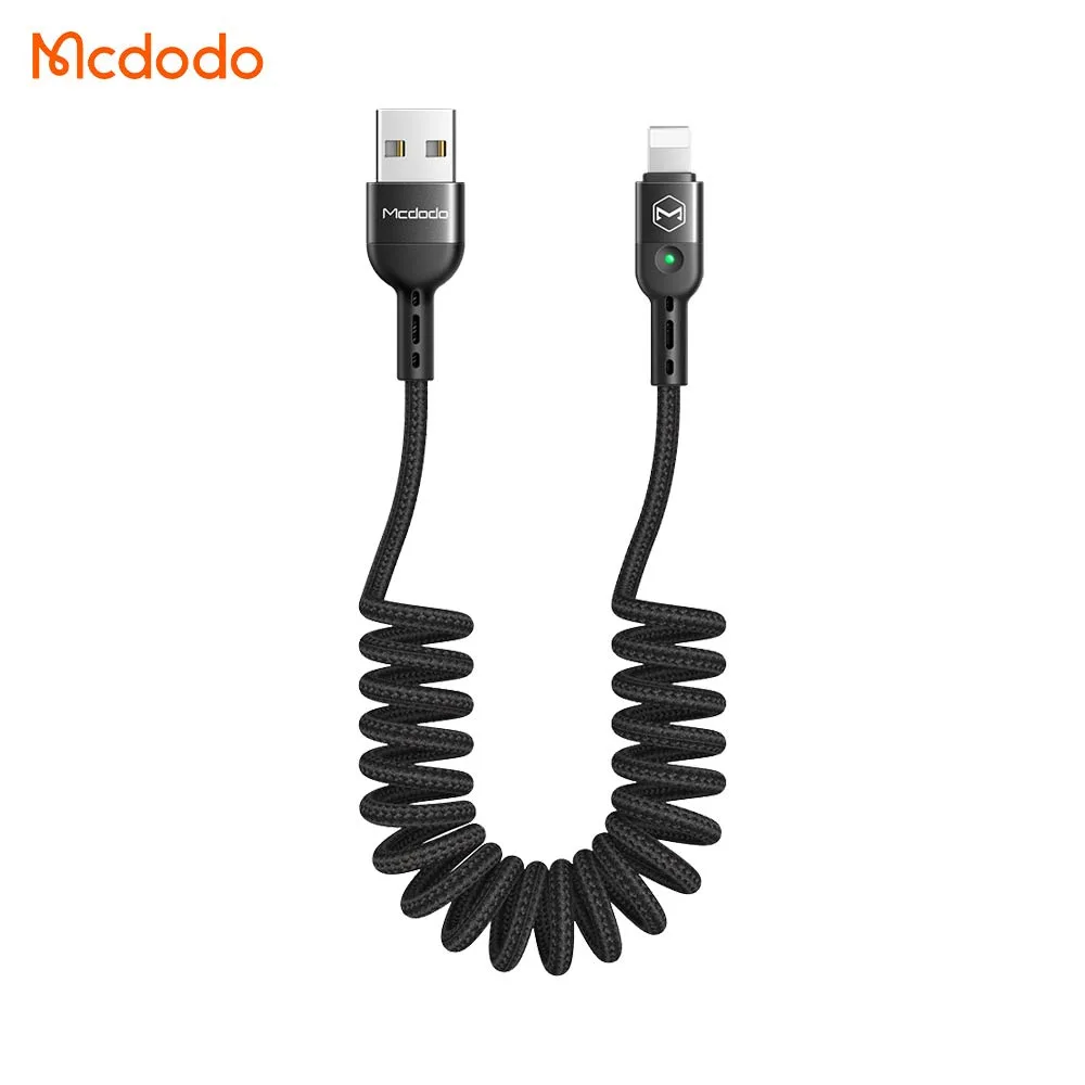 Câble Data USB vers Lightning Mcdodo (avec LED) 1.8m Noir