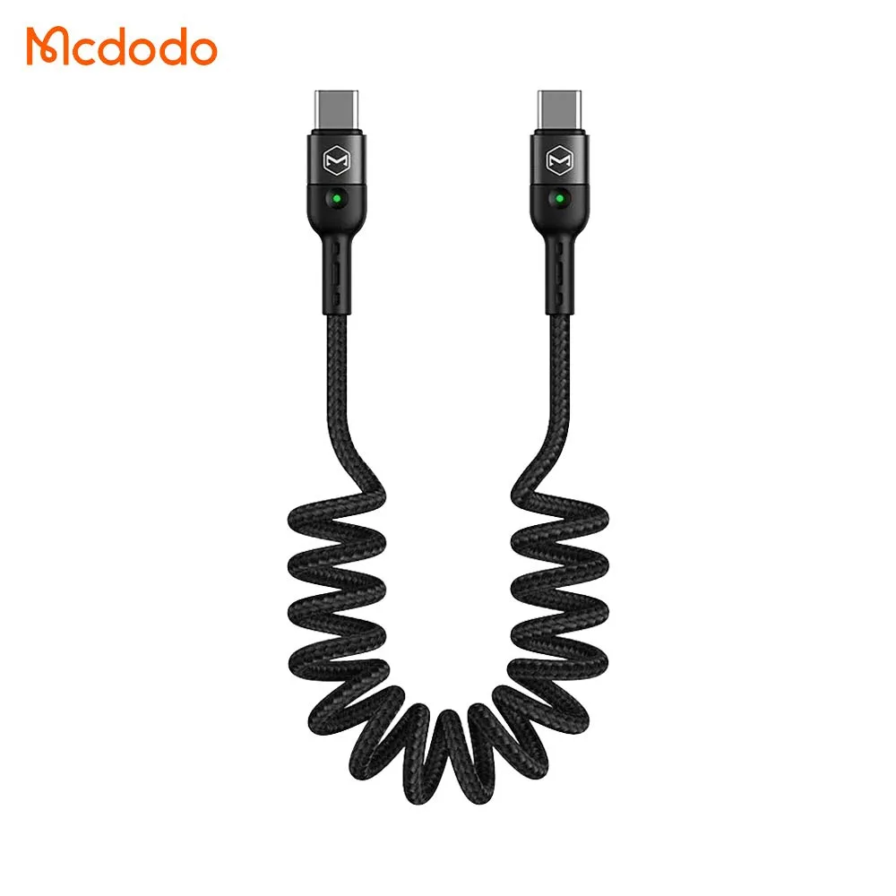 Câble Data USB-C vers USB-C Mcdodo (avec LED) 60W 1.8m Noir