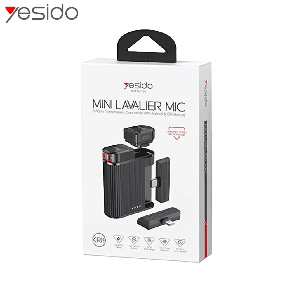 Microphone Cravate Yesido KR19 Noir — vue 4