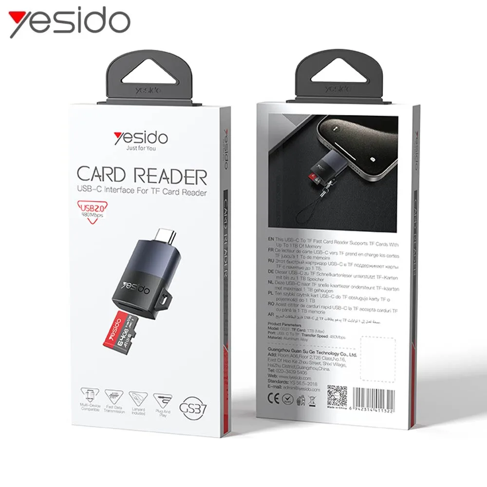 Lecteur de Carte Yesido GS37 OTG Type-C Noir — vue 4