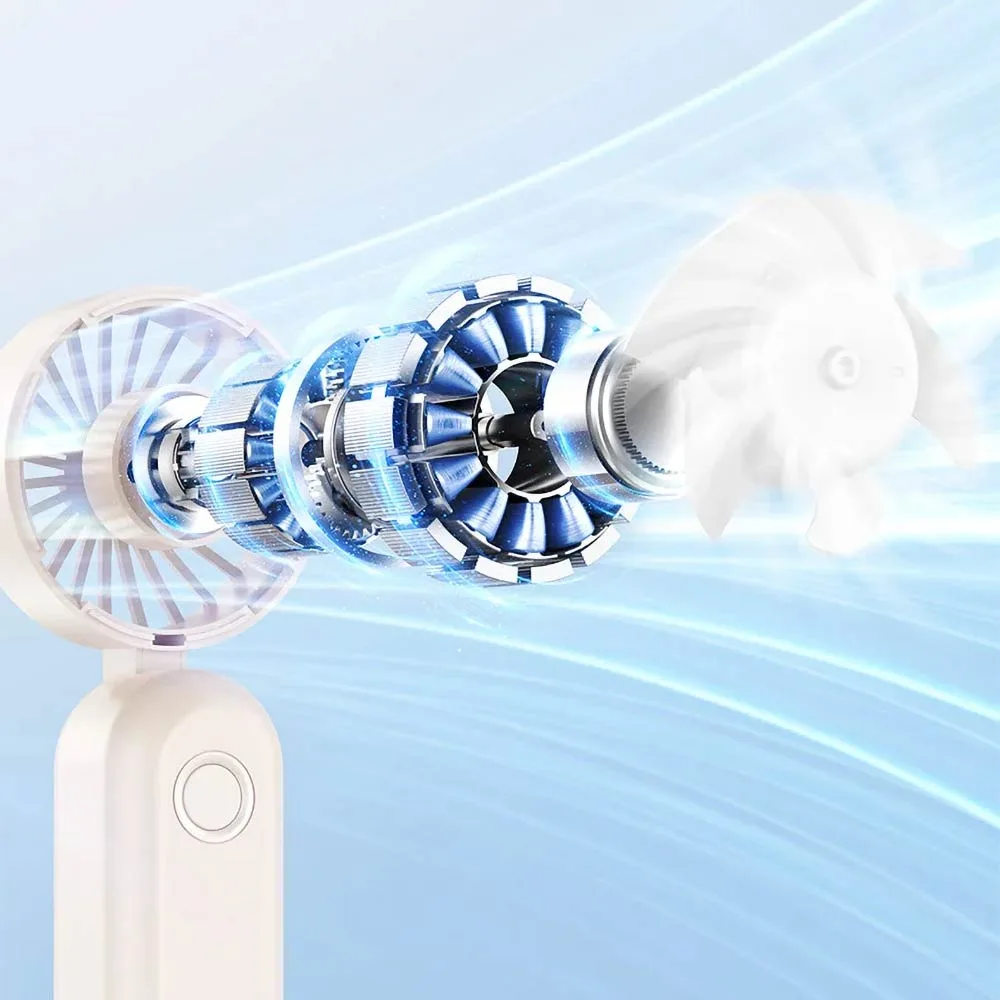 Mini Ventilateur Portable Usams ZB352 Pliable à Affichage Numérique 1200mAh Beige — vue 3