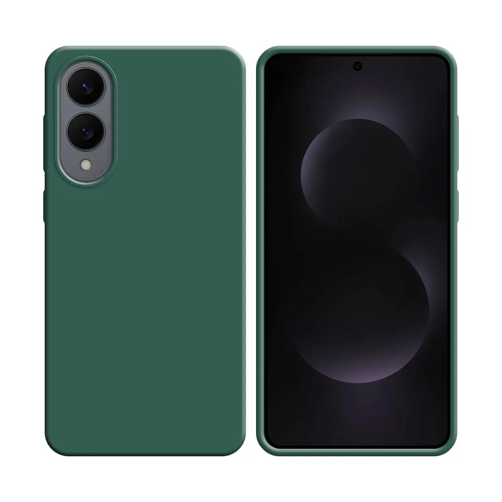 Coque Silicone Compatible pour Samsung Galaxy S25 Edge S937 (#22) Vert Foncé