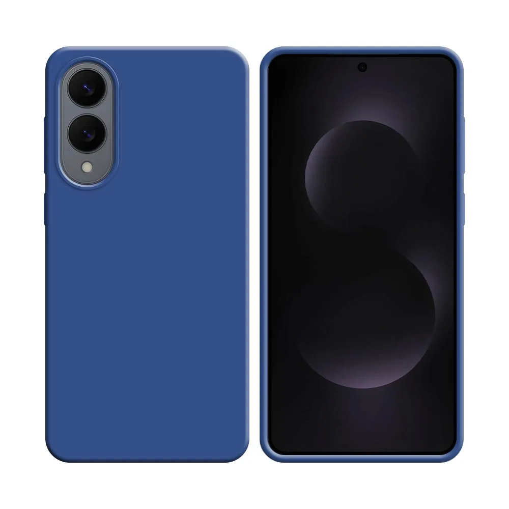Coque Silicone Compatible pour Samsung Galaxy S25 Edge S937 (#16) Bleu Marine