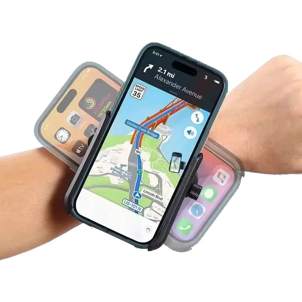 Support Smartphone Universel pour Poignet Rotatif 360° Noir — vue 2