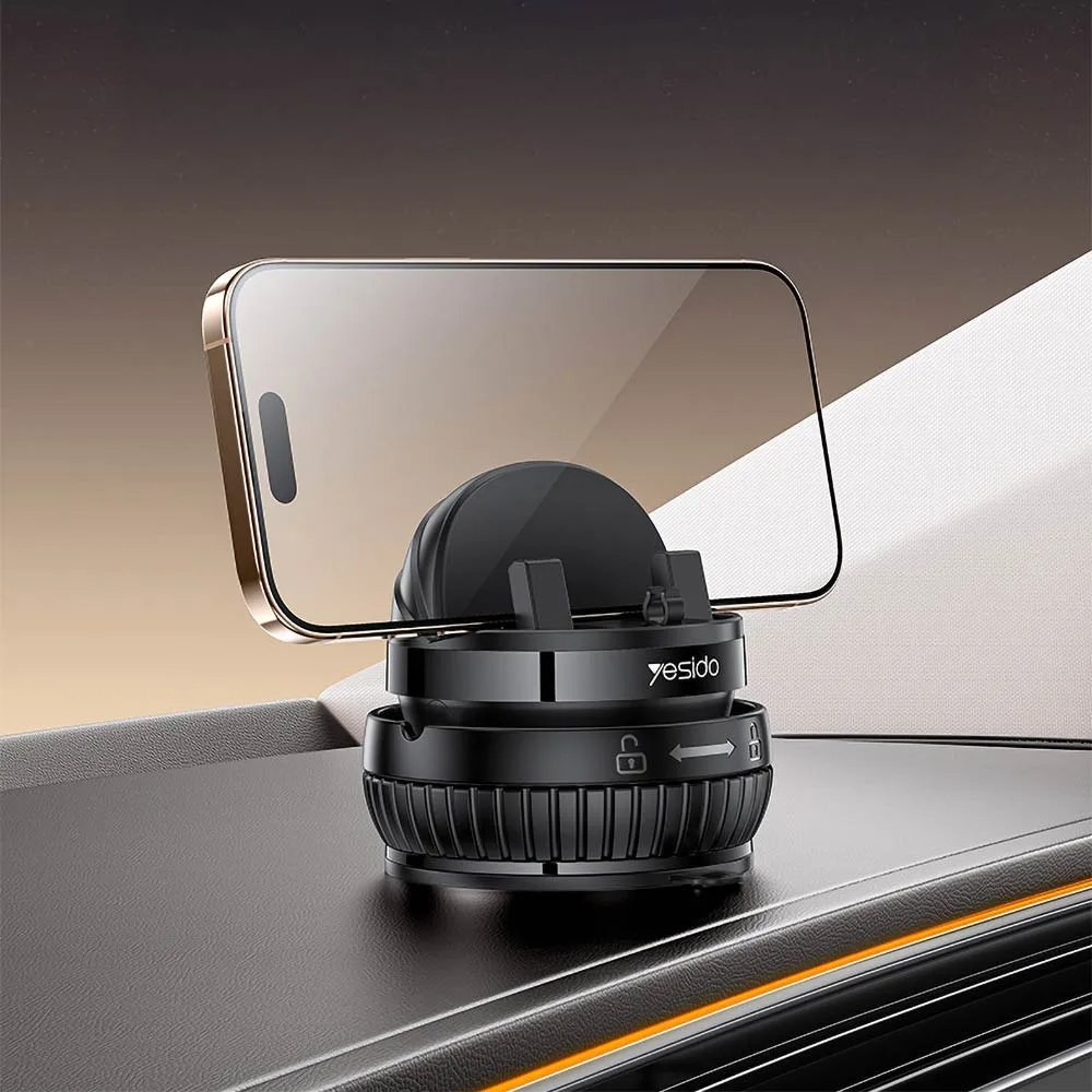 Support Smartphone Yesido C272 Rotation 360° (avec Fixation Ventouse) Noir — vue 2