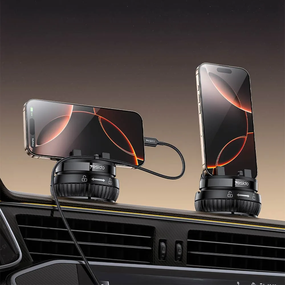 Support Smartphone Yesido C272 Rotation 360° (avec Fixation Ventouse) Noir — vue 3