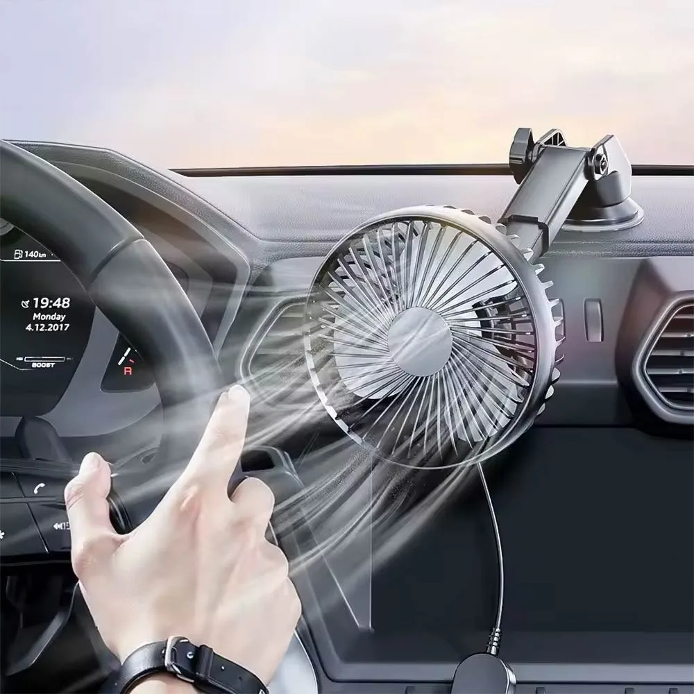 Ventilateur pour Voiture avec Fixation Ventouse Noir — vue 3
