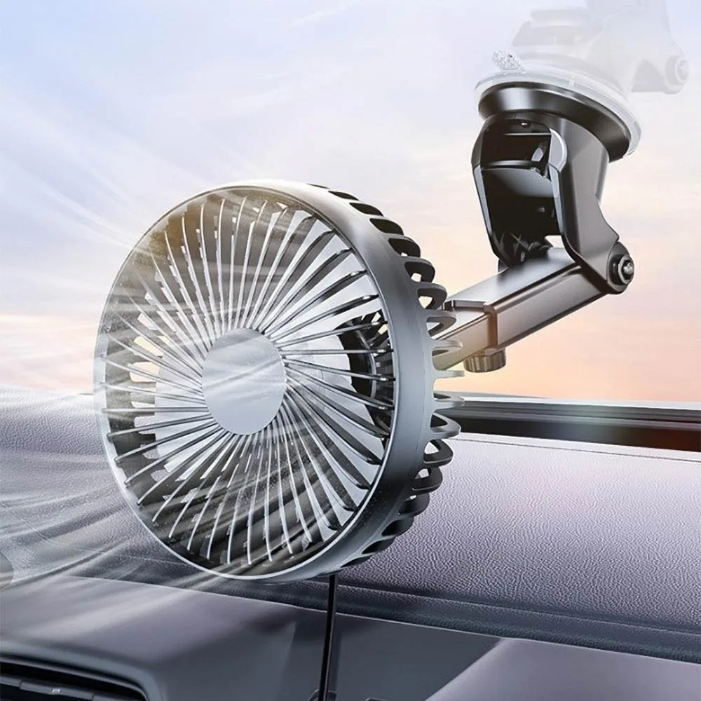 Ventilateur pour Voiture avec Fixation Ventouse Noir — vue 4