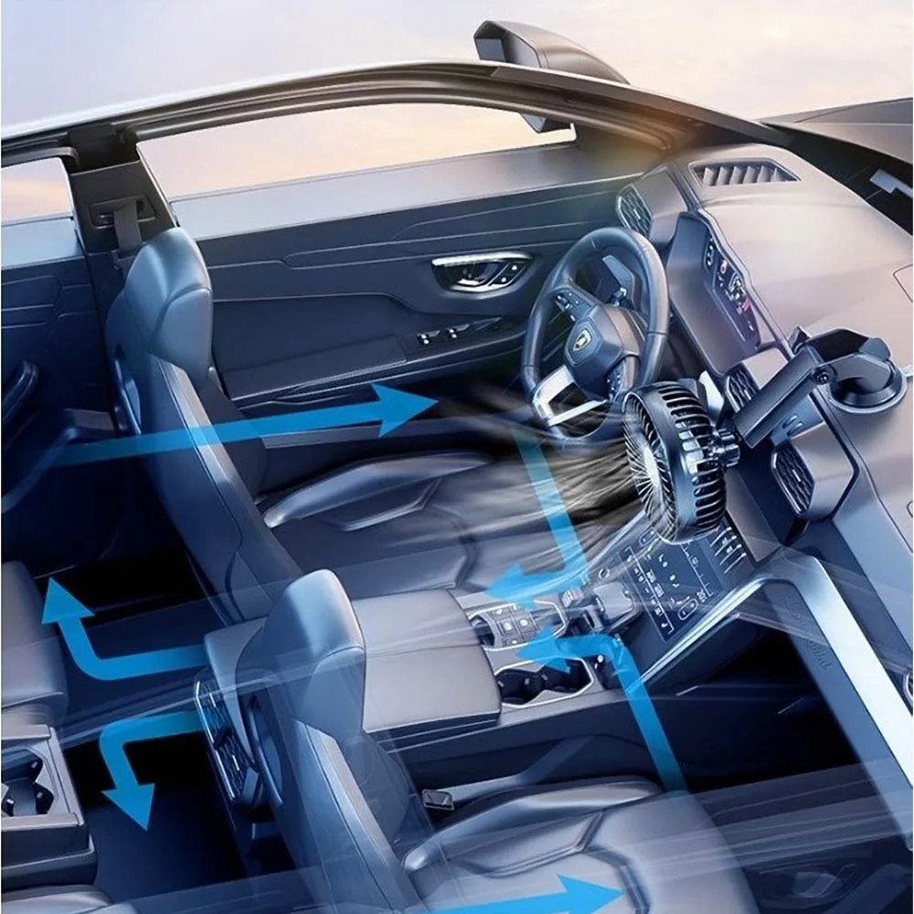 Ventilateur pour Voiture avec Fixation Ventouse Noir — vue 5