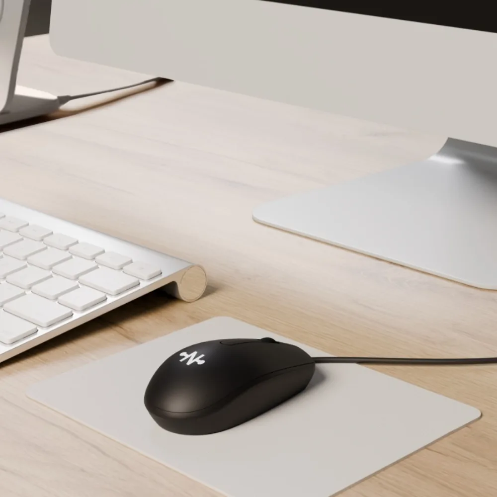 Souris Filaire CONNECT (Type-C) avec Adaptateur Type-C vers USB Noir