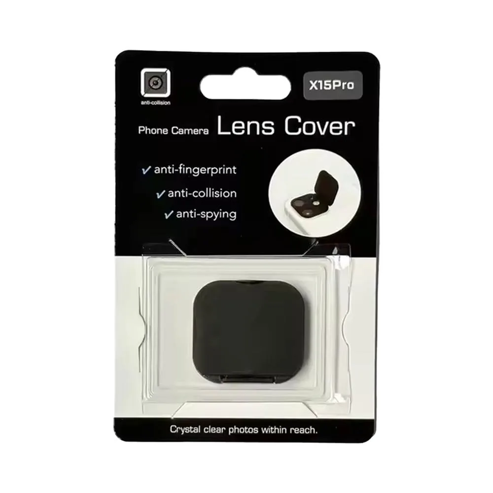 Protection Lentille avec Cache Camera Apple iPhone 14 Pro/iPhone 14 Pro Max/iPhone 15 Pro/iPhone 15 Pro Max Noir — vue 3