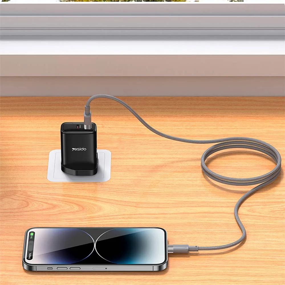 Câble Data USB vers USB-C Magnétique Yesido CA173 (1m) Noir — vue 2