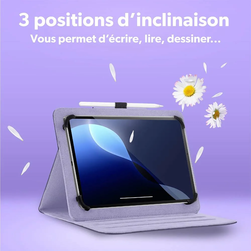 Housse de Protection Universelle pour Tablette T'nb EXCLUSIV FLOWER 10,4" Violet — vue 3