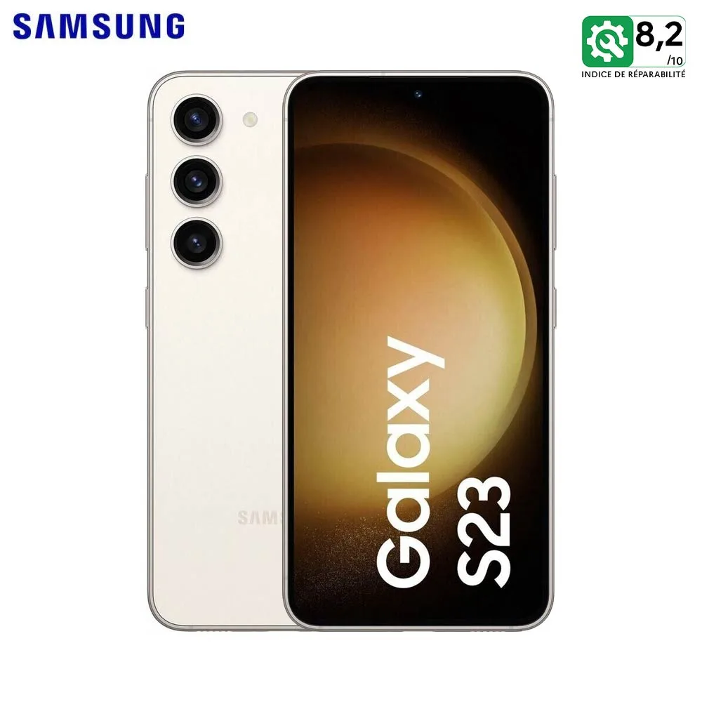 Smartphone Samsung Galaxy S23 5G S911 128GB Reconditionné (Boîte & Câble) Crème