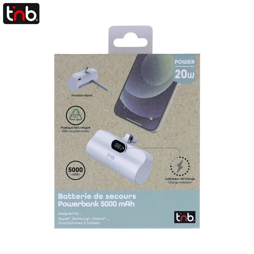 Batterie Externe Power Bank USB-C T'nb PBUNANO 5000mAh Blanc — vue 4
