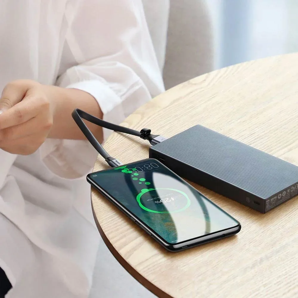Câble Data USB vers USB-C Baseus 40W (0.23m) Noir — vue 2