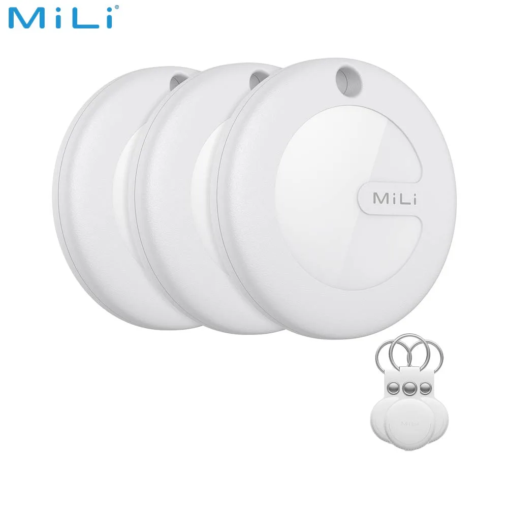 Traceur GPS MILI MiTag iOS avec Étui (x3) Blanc