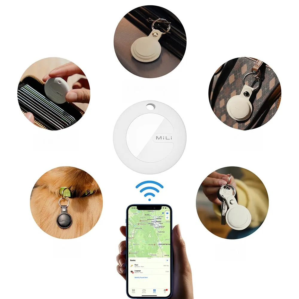 Traceur GPS MILI MiTag iOS avec Étui (x3) Blanc — vue 3