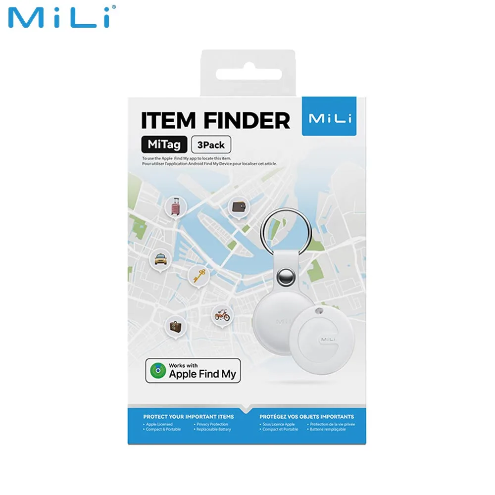 Traceur GPS MILI MiTag iOS avec Étui (x3) Blanc — vue 4