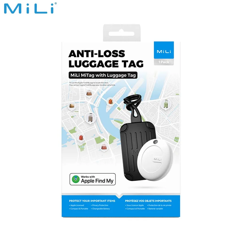 Traceur GPS MILI Luggage Tag Étiquette Bagage avec MiTag Intégrée iOS Noir — vue 4