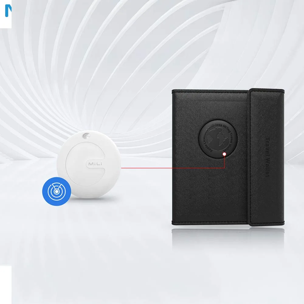 Traceur GPS MILI MiBook Travel Wallet Étui Passeport avec MiTag Intégrée Android Noir — vue 2