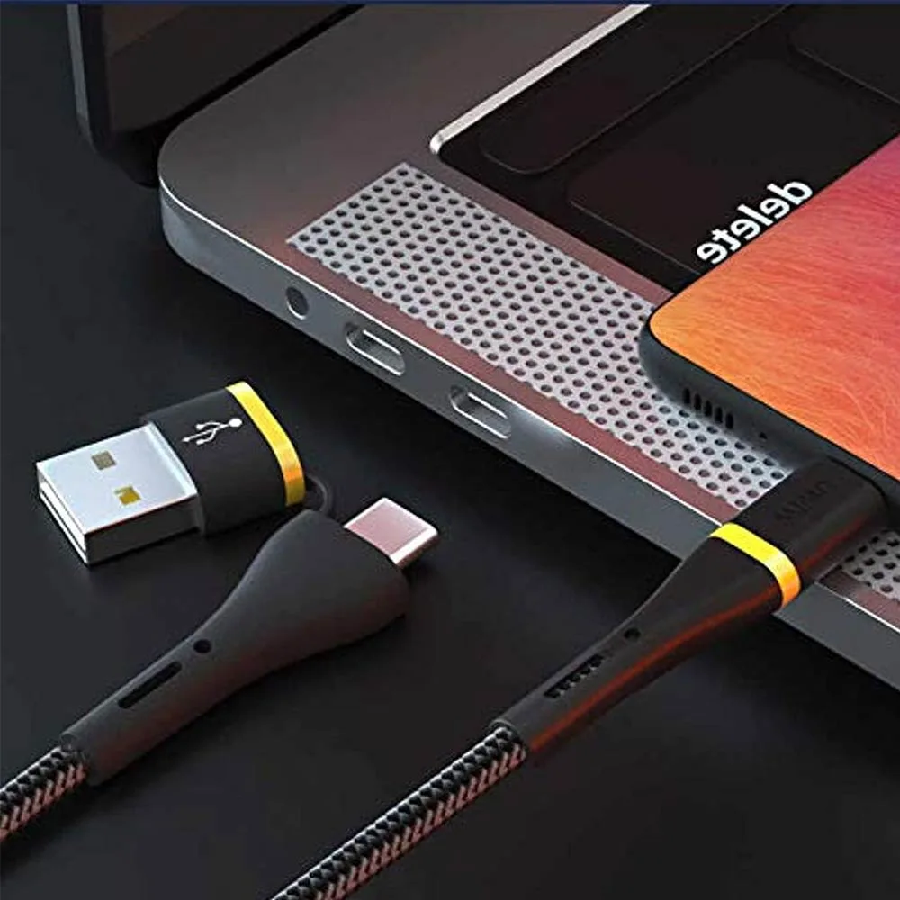 Câble Data Multi Wiwu Type-C vers USB + Type-C (1.2m) Noir — vue 2