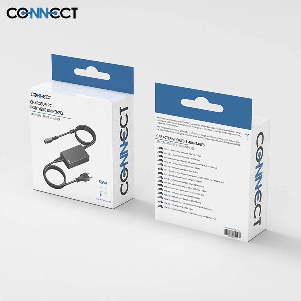 Chargeur Universel pour PC Portable CONNECT 65W (15 Embouts) — vue 3